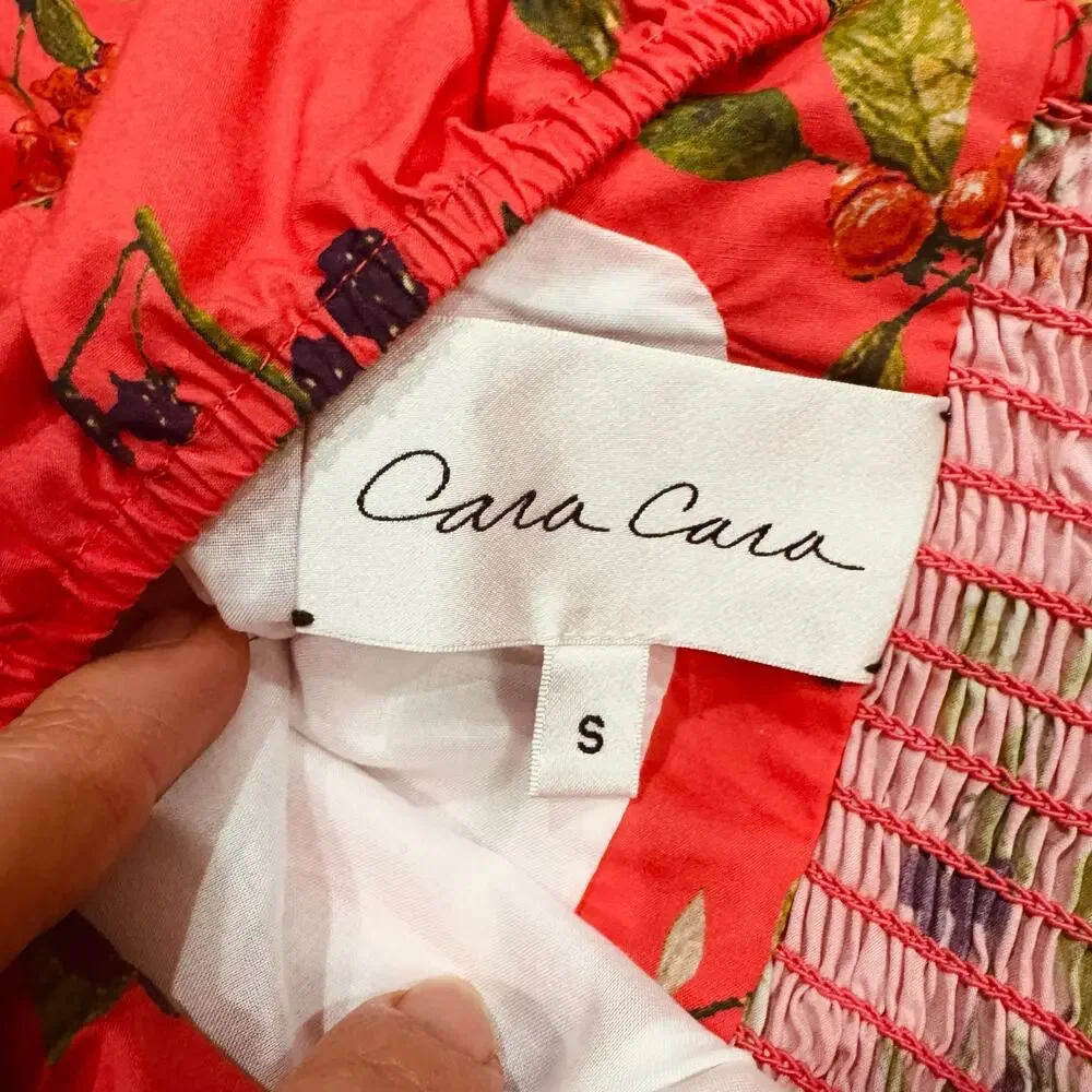 CARA CARA red mini Ip Ip Floral-Print Minidress in small